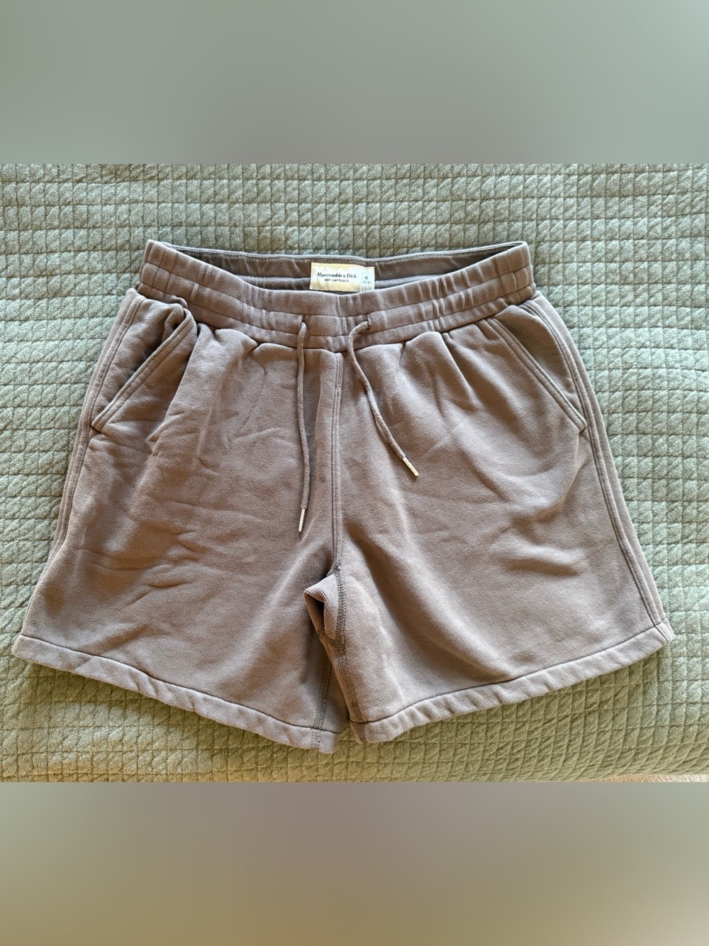 Abercrombie & Fitch Taupe Fleece Drawstring Lounge Shorts